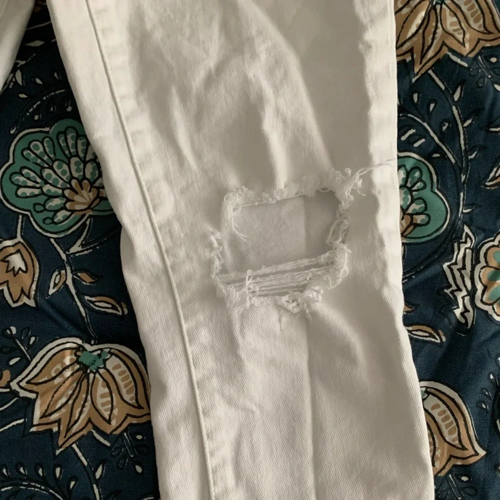 Levi's 721 Women’s Ankle high rise skinny jeans white distressed size 29 - Picture 3 of 11